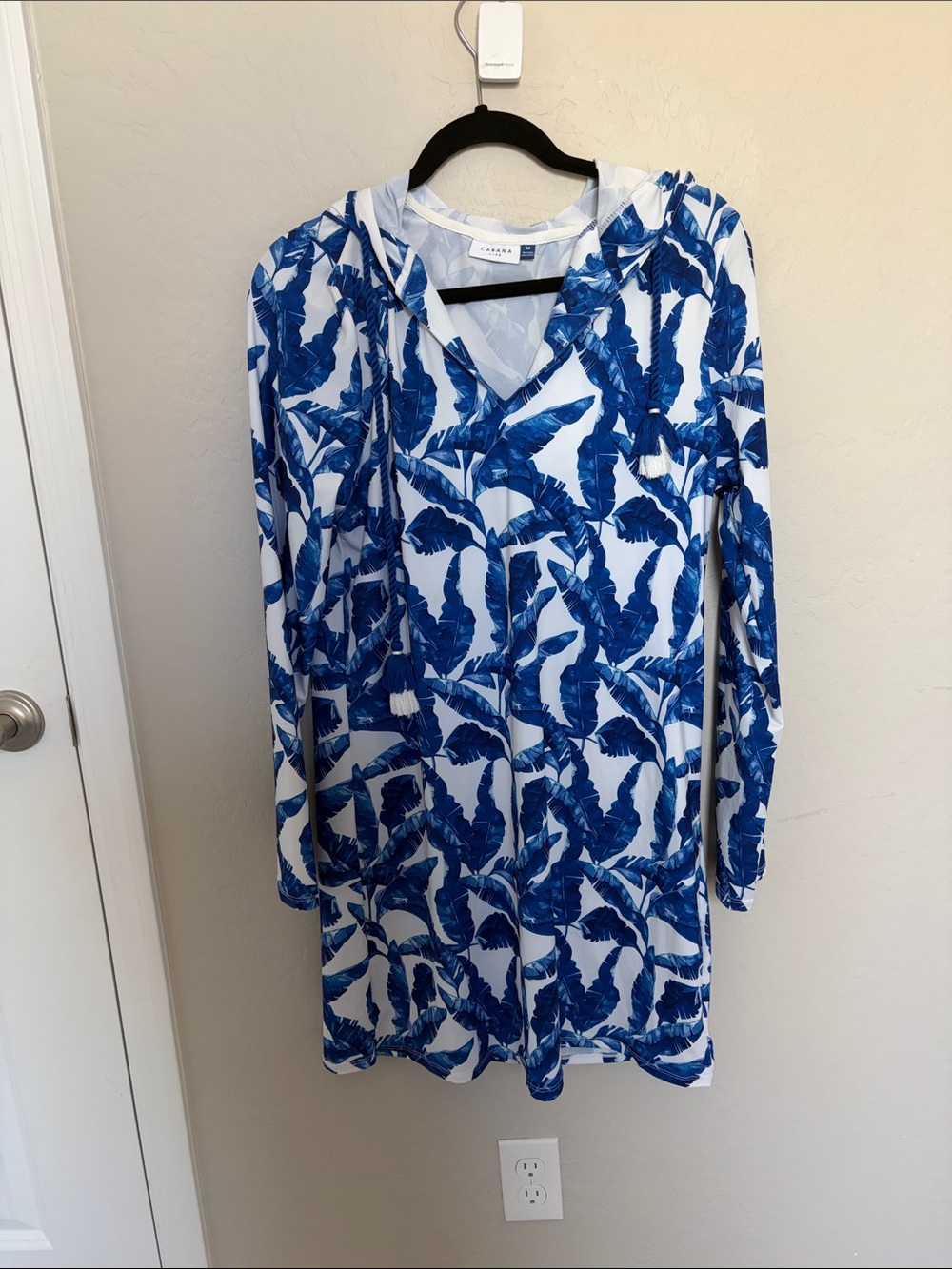 Cabana Life Light Blue Leaf Print Cover-Up
